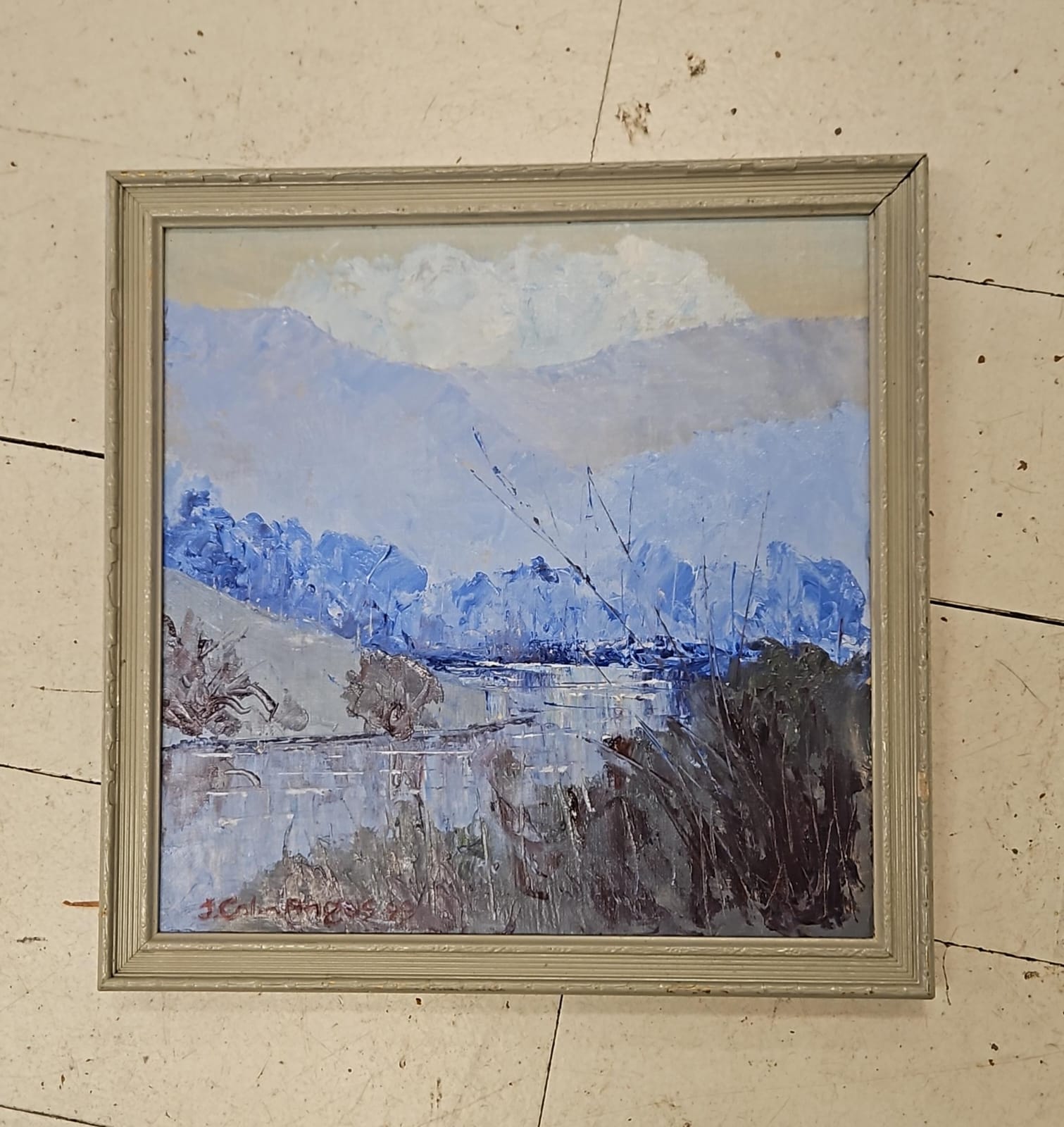 The main photo for Colin Angus "The Mitta River" Eldorado Victoria Oil on board circa 1970s