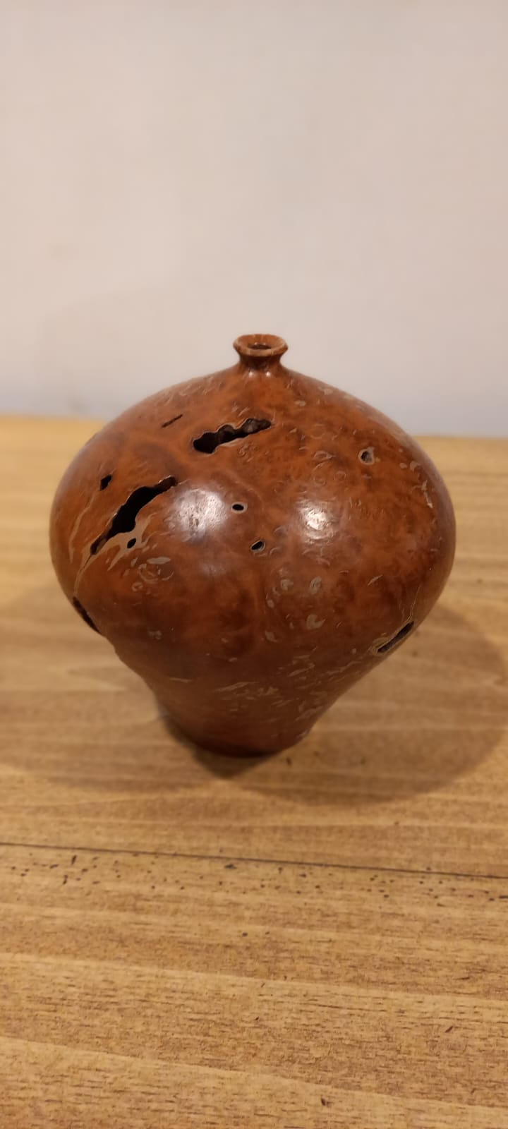 The main photo for Hand turned wooden burl maple vase