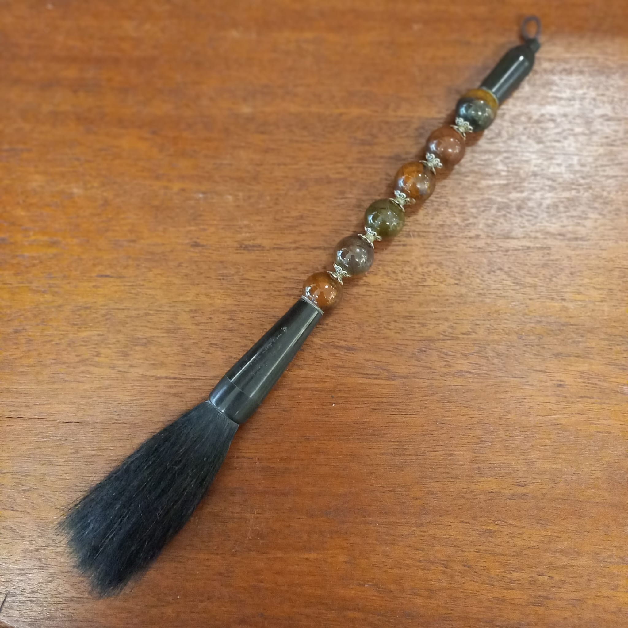 The main photo for Vintage Chinese Calligraphy brush with Agate stones handle