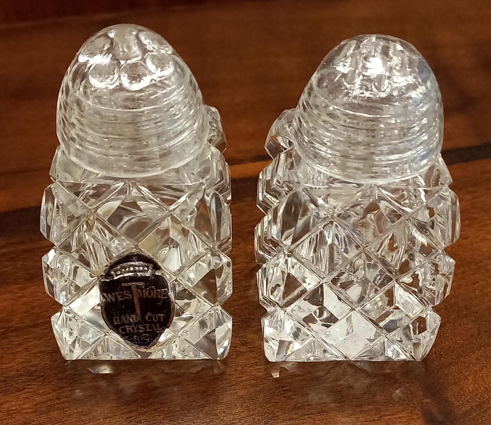 The main photo for Westmore Handcut Crystal salt and pepper shakers