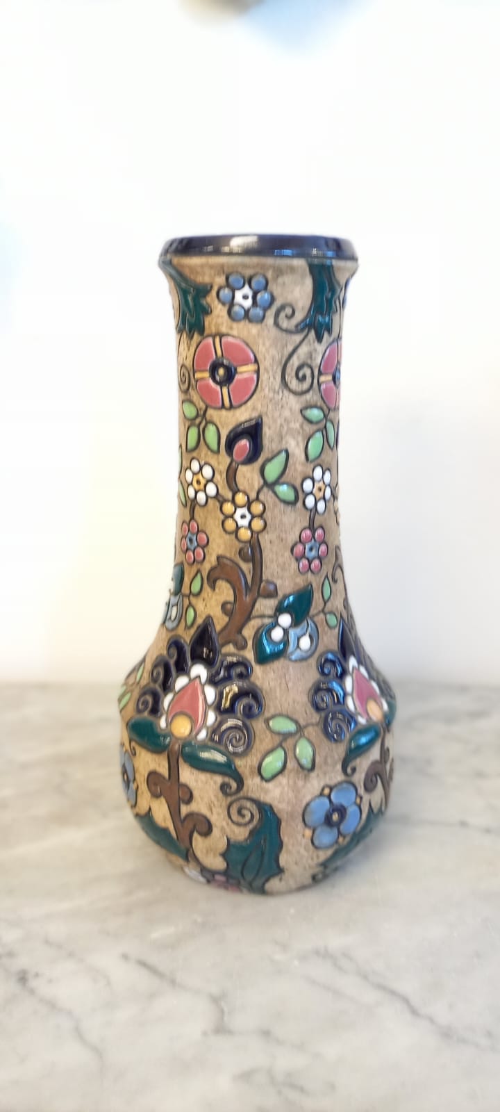 The main photo for 1920s Amphora Czech Flower Pottery Vase
